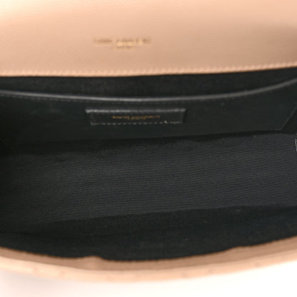 Saint Laurent Grain De Poudre Textured Mixed Matelasse Medium Triquilt Monogram Satchel Dark Beige 5 of 12