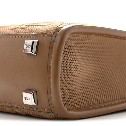 Fendi Technical Fabric Vitello Ceylon Plexiglass FF Mini Fendi Sunshine Shopper Tote Sand 10 of 12