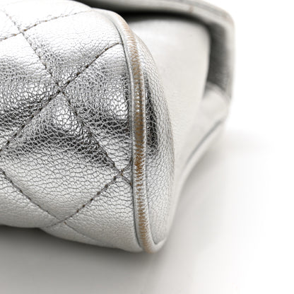 Chanel Metallic Calfskin Quilted Fold Up Again Clutch Silver 11 of 11