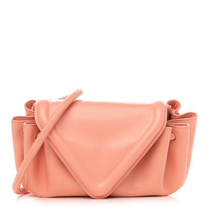 Bottega Veneta Lambskin Small Beak Triangle Flap Shoulder Bag Peachy Silver 1 of 9