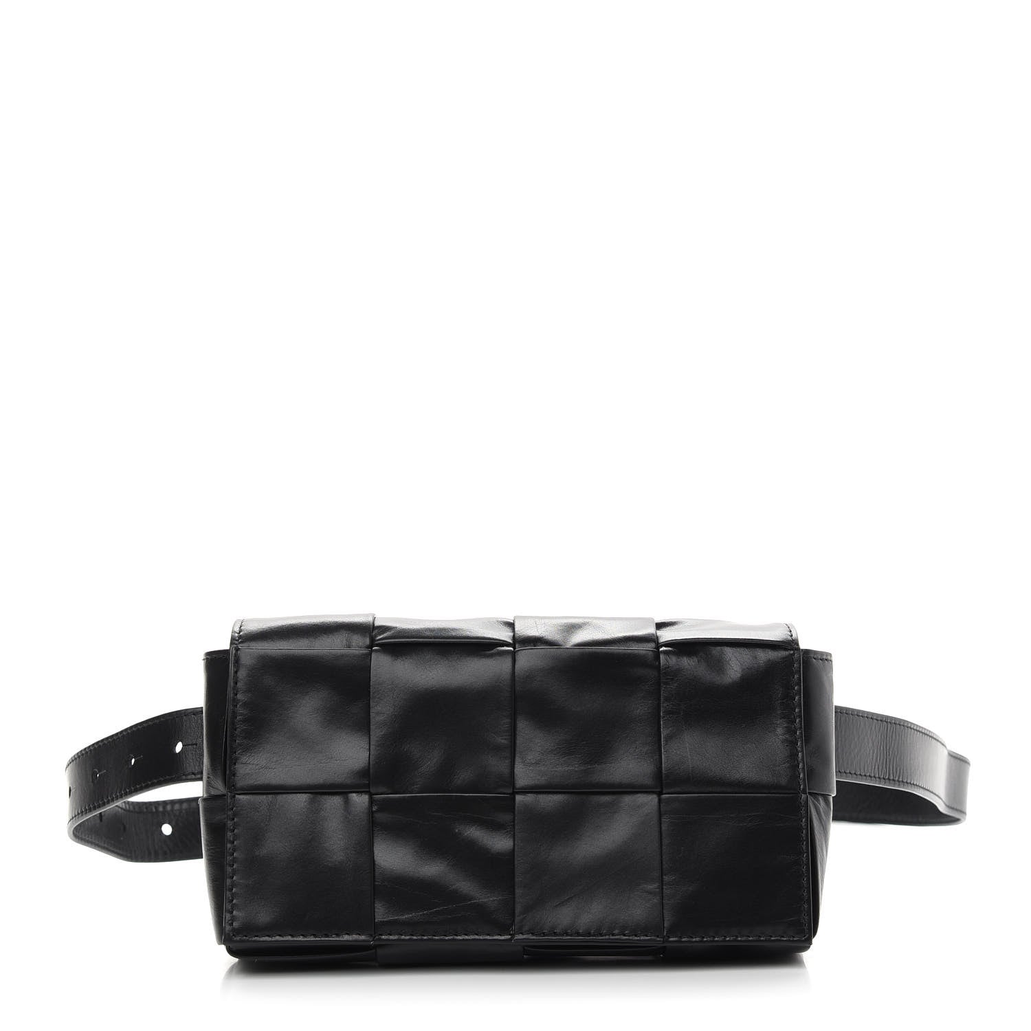 Bottega Veneta Paper Calfskin Intrecciato Cassette Belt Bag Black 1 of 8