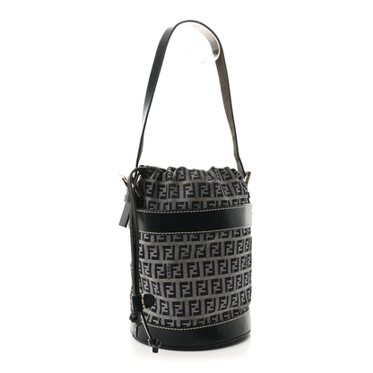 Fendi Zucchino Bucket Bag Navy 2 of 9