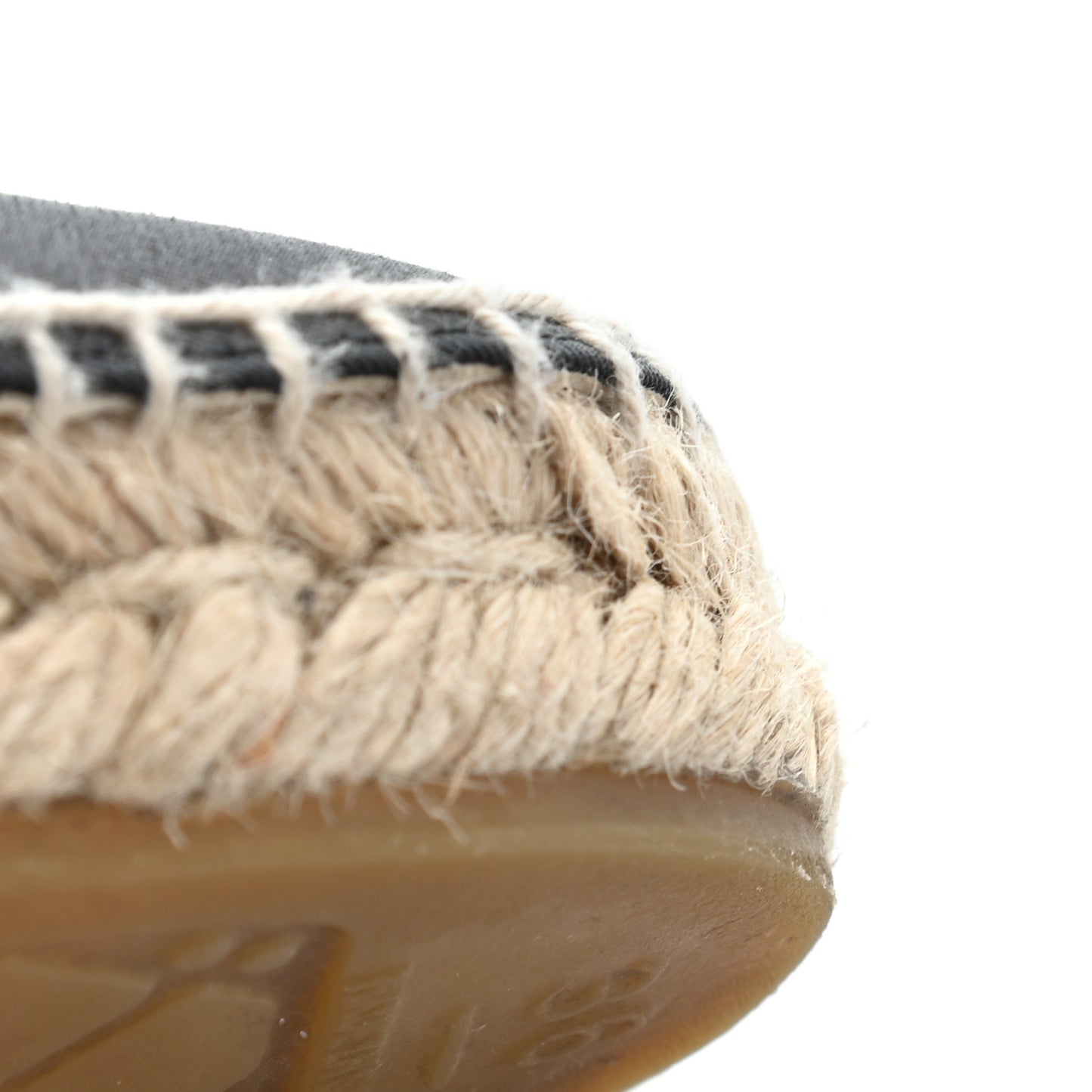 Mesh Grosgrain CC Espadrilles Mule 36 Beige Black