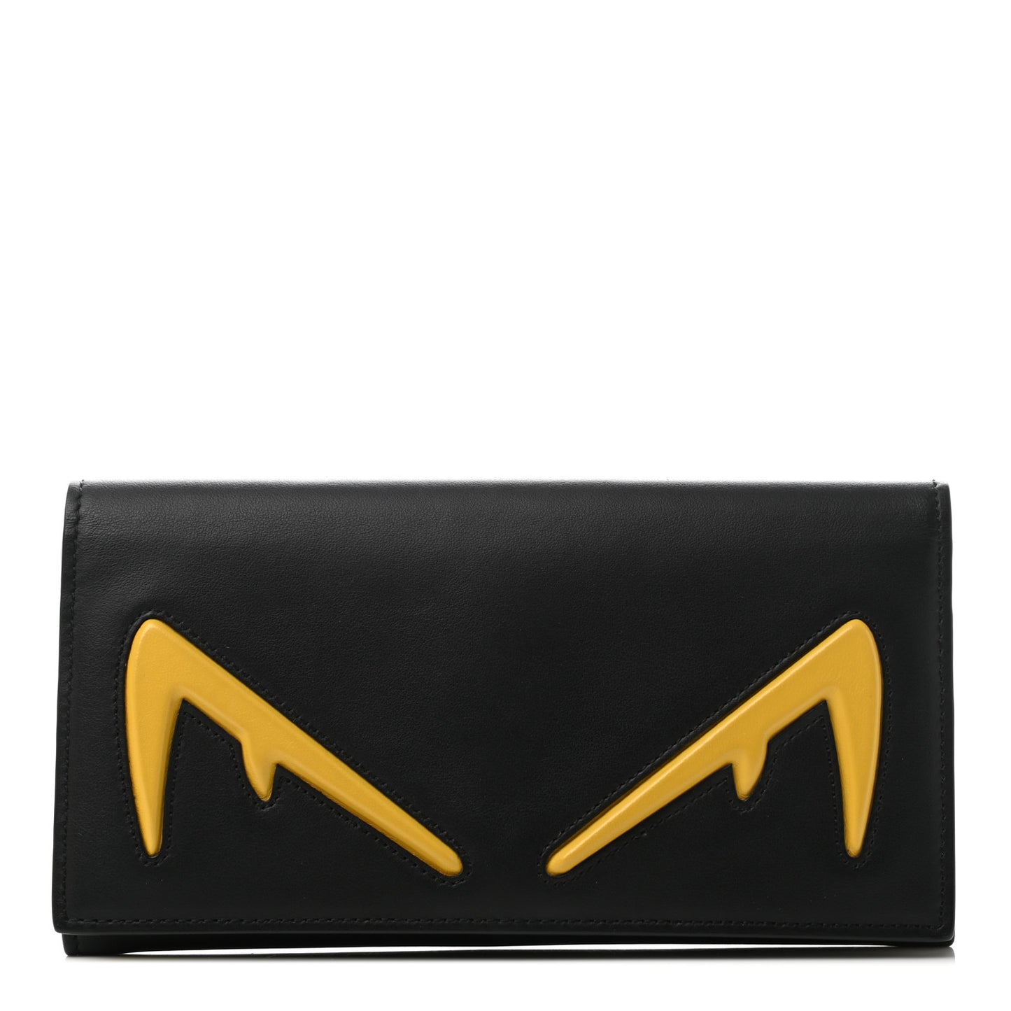 Vitello Century Bi-Color Devil Eyes Continental Wallet Black Sunflower