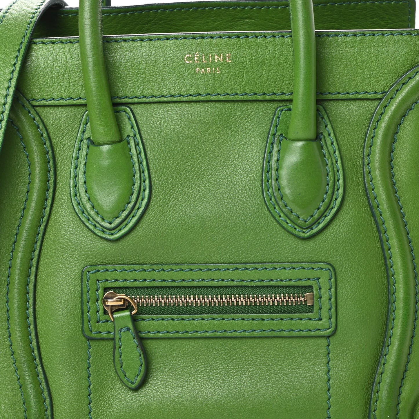 Smooth Calfskin Nano Luggage Grass Green