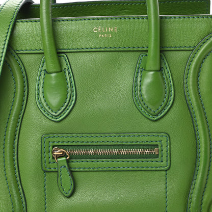 Celine Smooth Calfskin Nano Luggage Grass Green 8 of 15