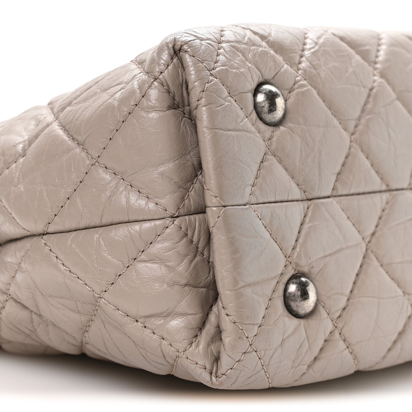 Aged Calfskin Quilted Reissue 2.55 Tote Light Grey