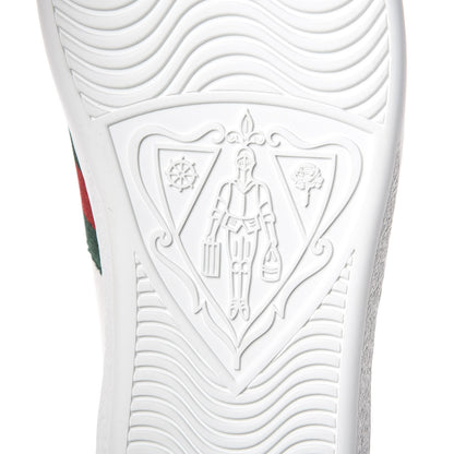 Gucci Calfskin Ayers Bee Embroidered Womens Ace Sneakers 36 White Green 8 of 10