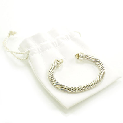 David Yurman Sterling Silver and 18k Gold Citrine Cable Bracelet 3 of 6