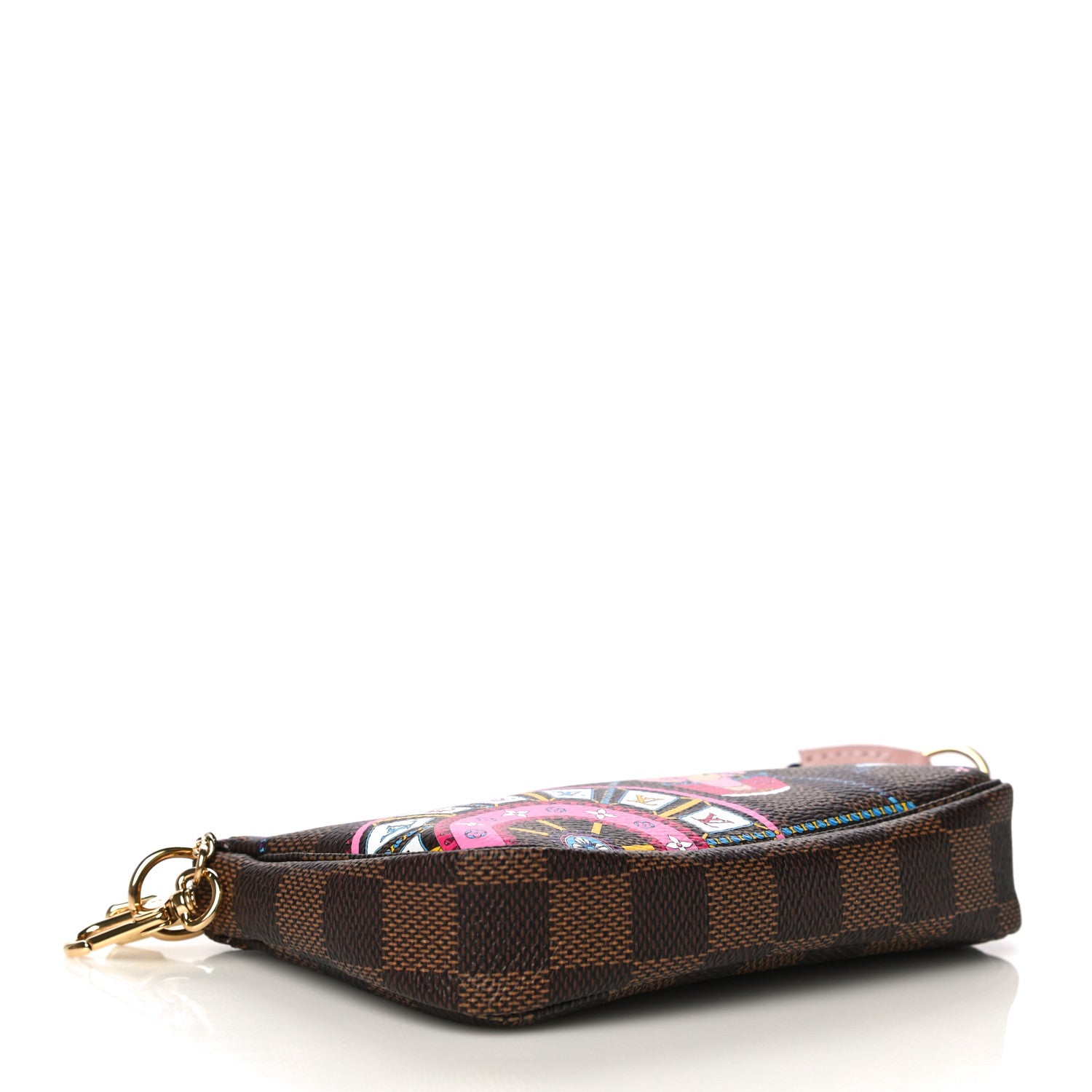Louis Vuitton Damier Ebene 2020 Christmas Animation Big Wheel Mini Pochette Accessories Rose Ballerine 4 of 11