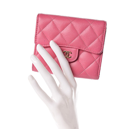 Chanel Caviar Quilted Compact Flap Wallet Pink 2 of 11