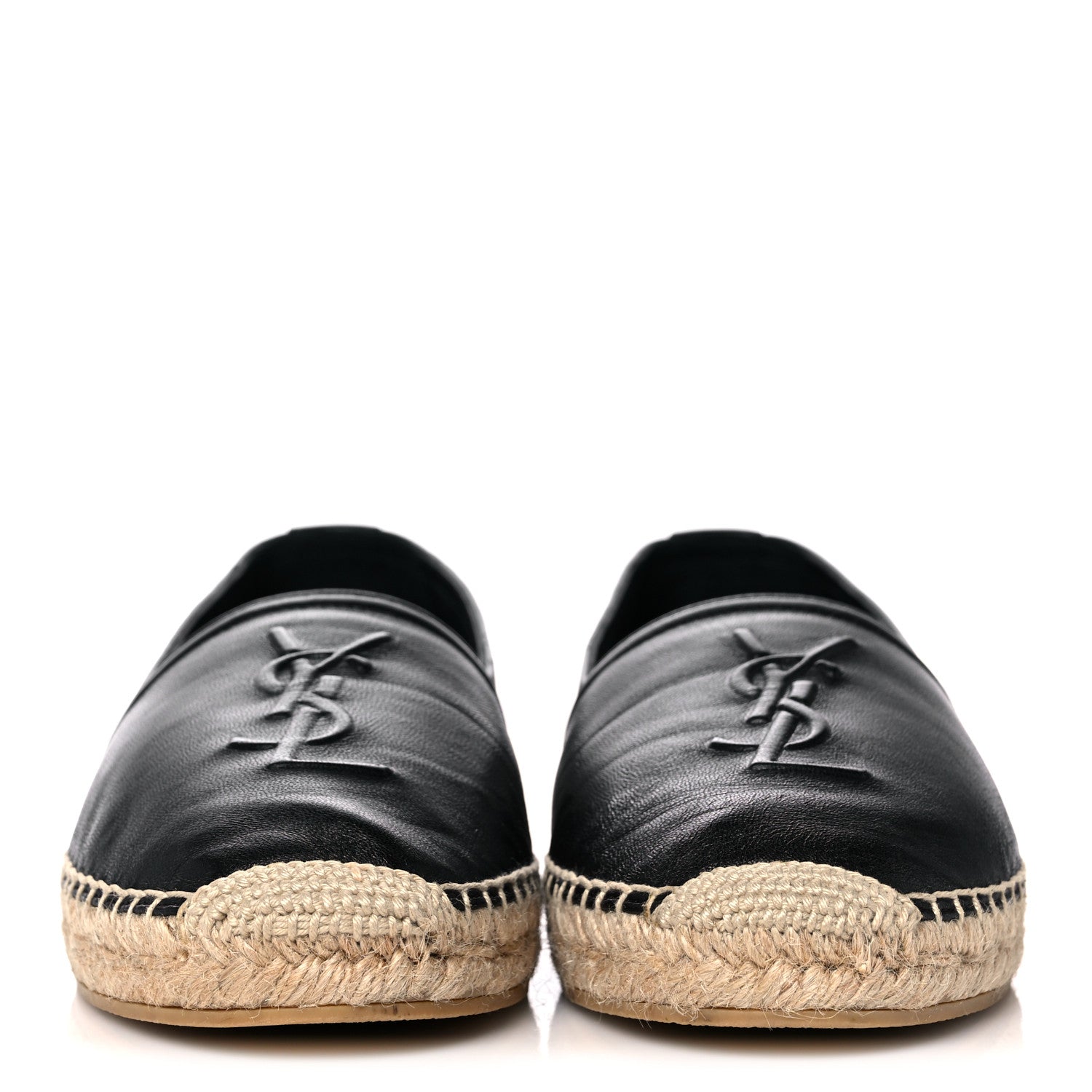 Saint Laurent Lambskin Monogram Espadrilles 38 Black 2 of 9