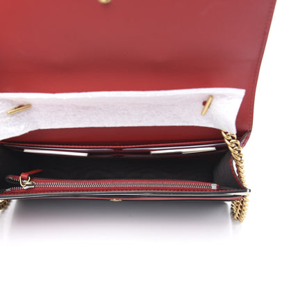 Gucci Calfskin Queen Margaret Chain Wallet Blue Agata Hibiscus Red Mystic White 5 of 10