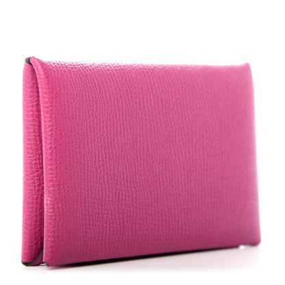 Hermes Epsom Calvi Card Case Rose Pourpre 3 of 7