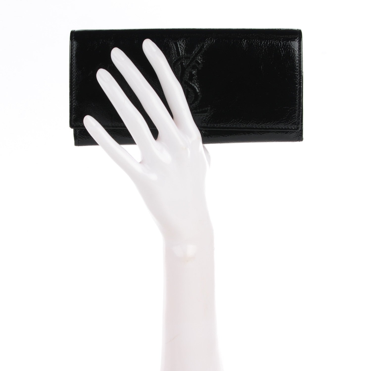 Saint Laurent Textured Patent Belle De Jour Wallet Black 2 of 7
