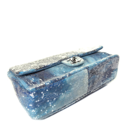 Chanel Sequin Large Waterfall Flap Light Blue 5 of 10