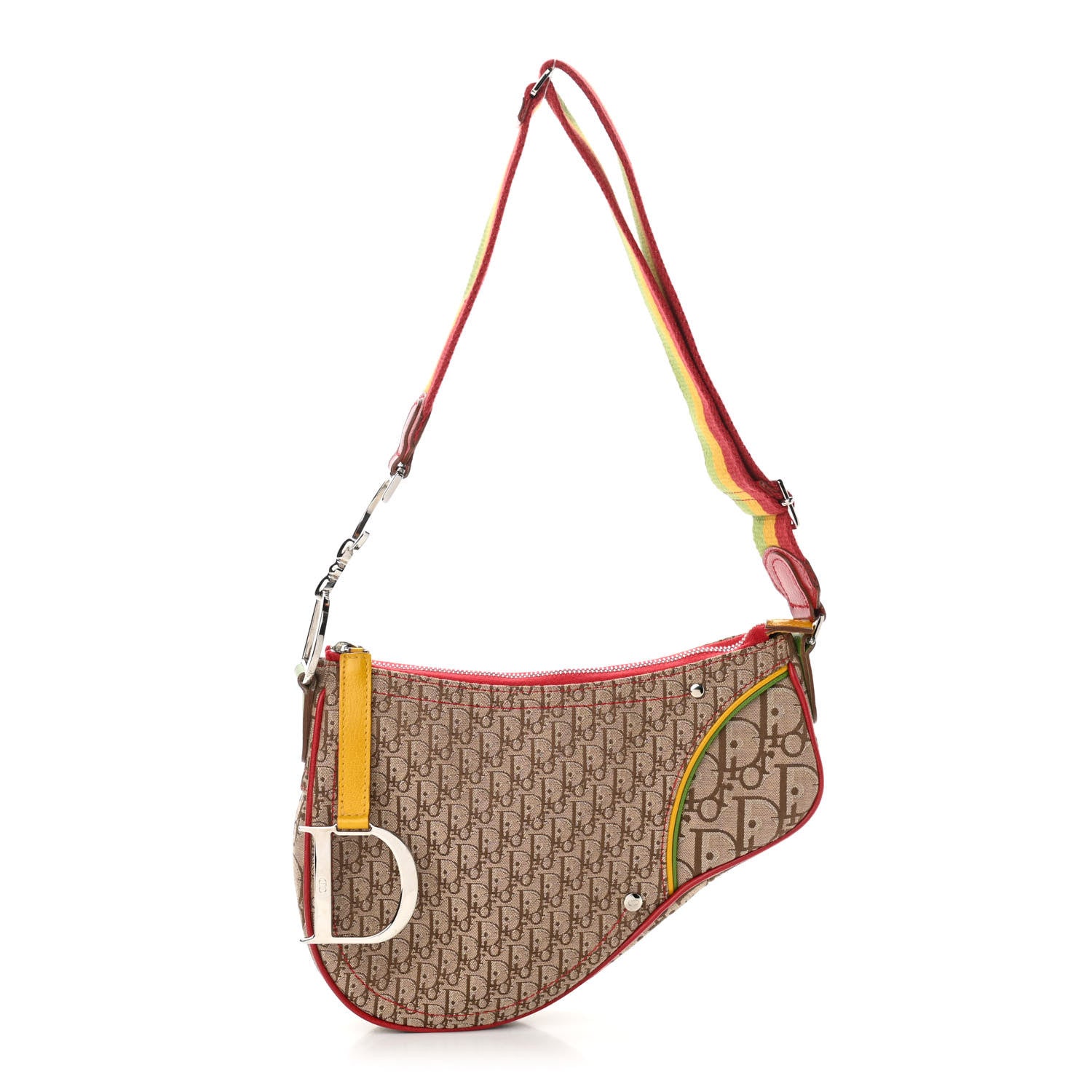Christian Dior Monogram Rasta Saddle Pochette Beige 1 of 11