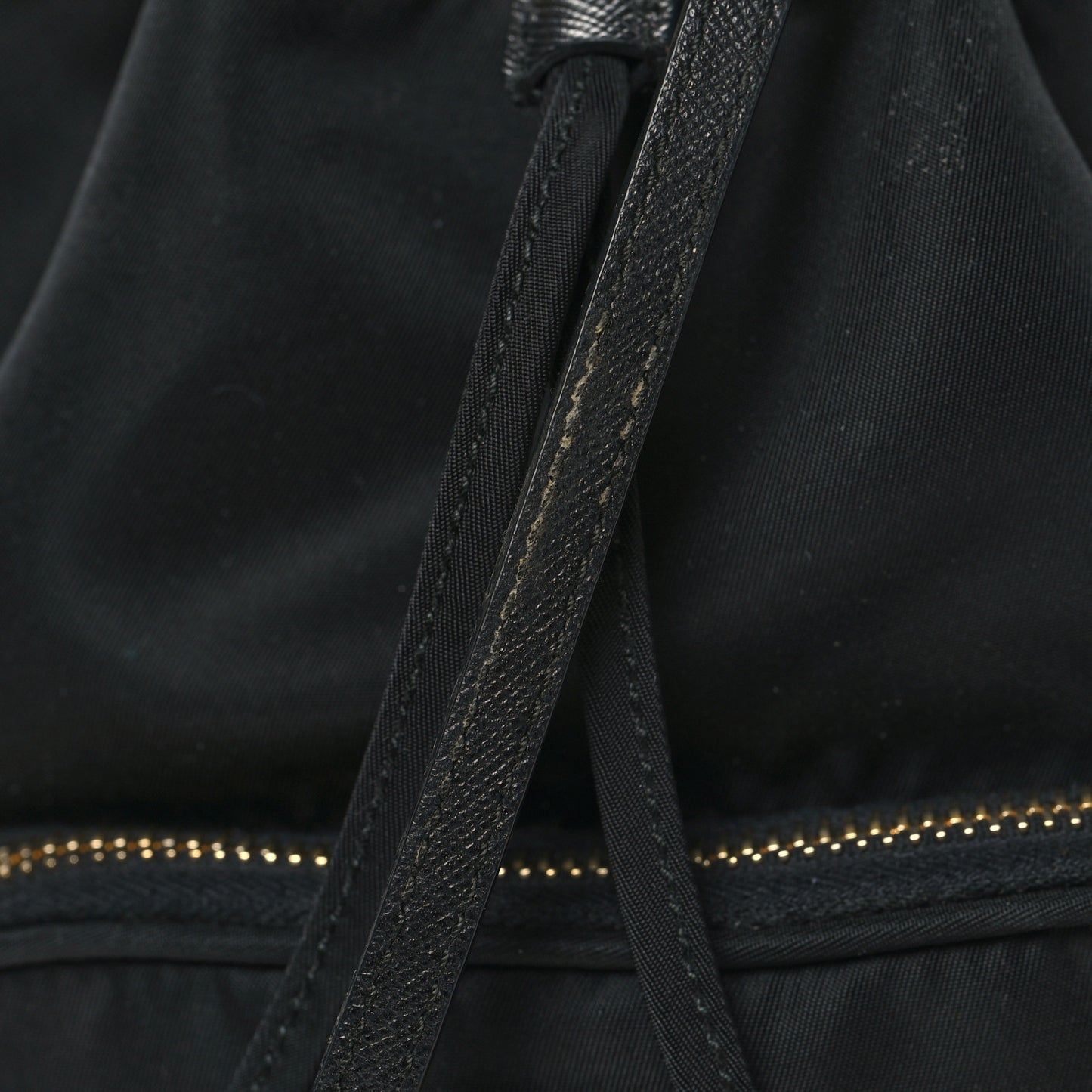 Saffiano Tessuto Nylon Mini Bucket Crossbody Bag Black
