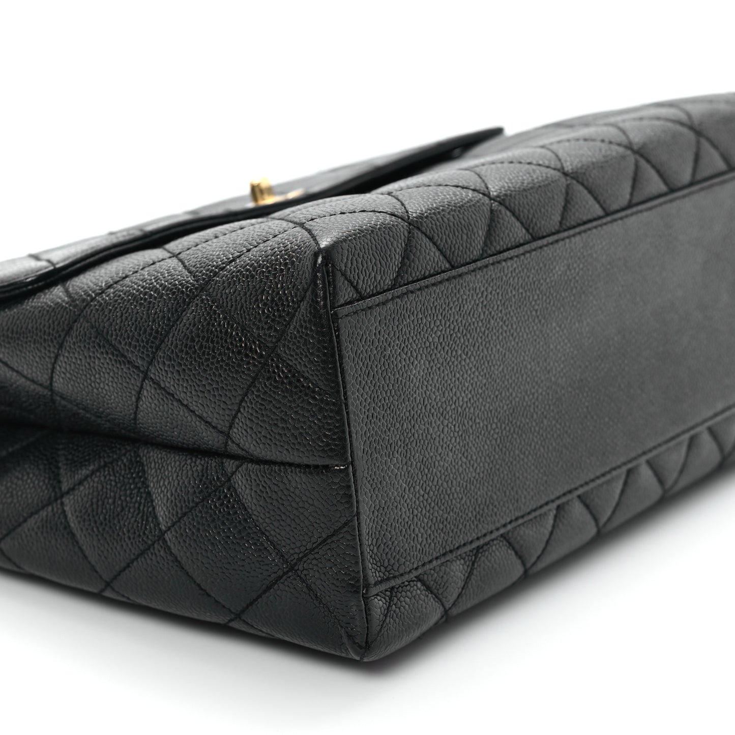 Caviar Quilted Jumbo Kelly Flap Black