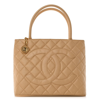 Chanel Caviar Quilted Medallion Tote Beige 1 of 10