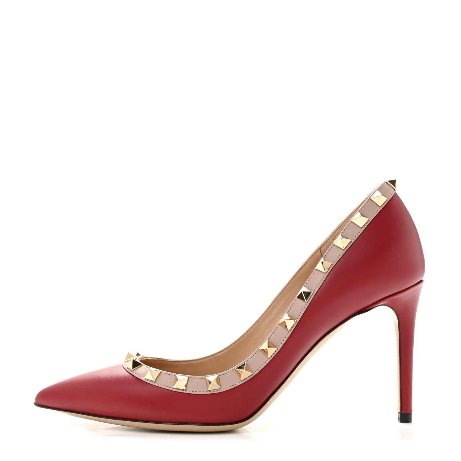 Valentino Garavani Calfskin Rockstud 85mm Pumps 37.5 Rosso Valentino Poudre 1 of 10