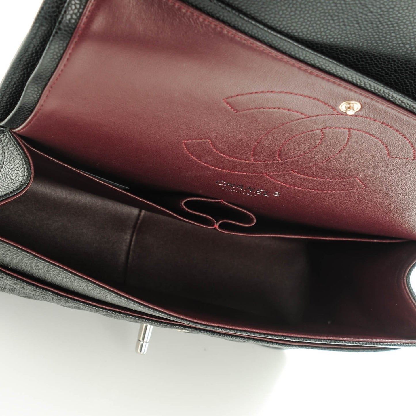 Caviar Quilted Jumbo Double Flap Black