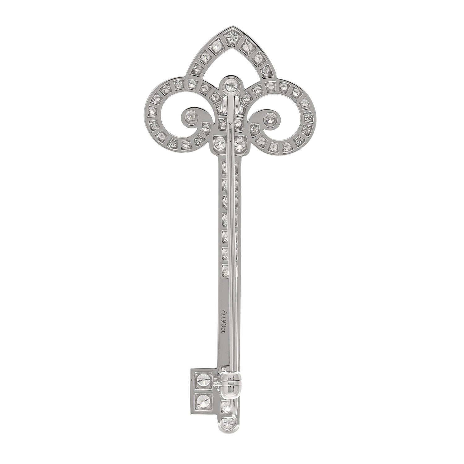 Tiffany Platinum Diamond Fleur de Lis Key Brooch 3 of 5