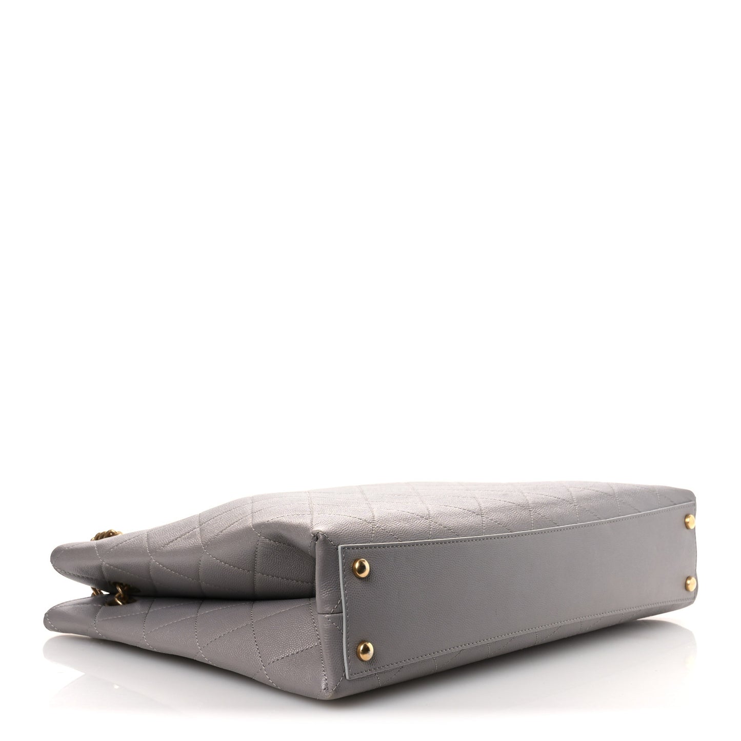 Caviar Quilted Large Classic Shopping Tote Grey