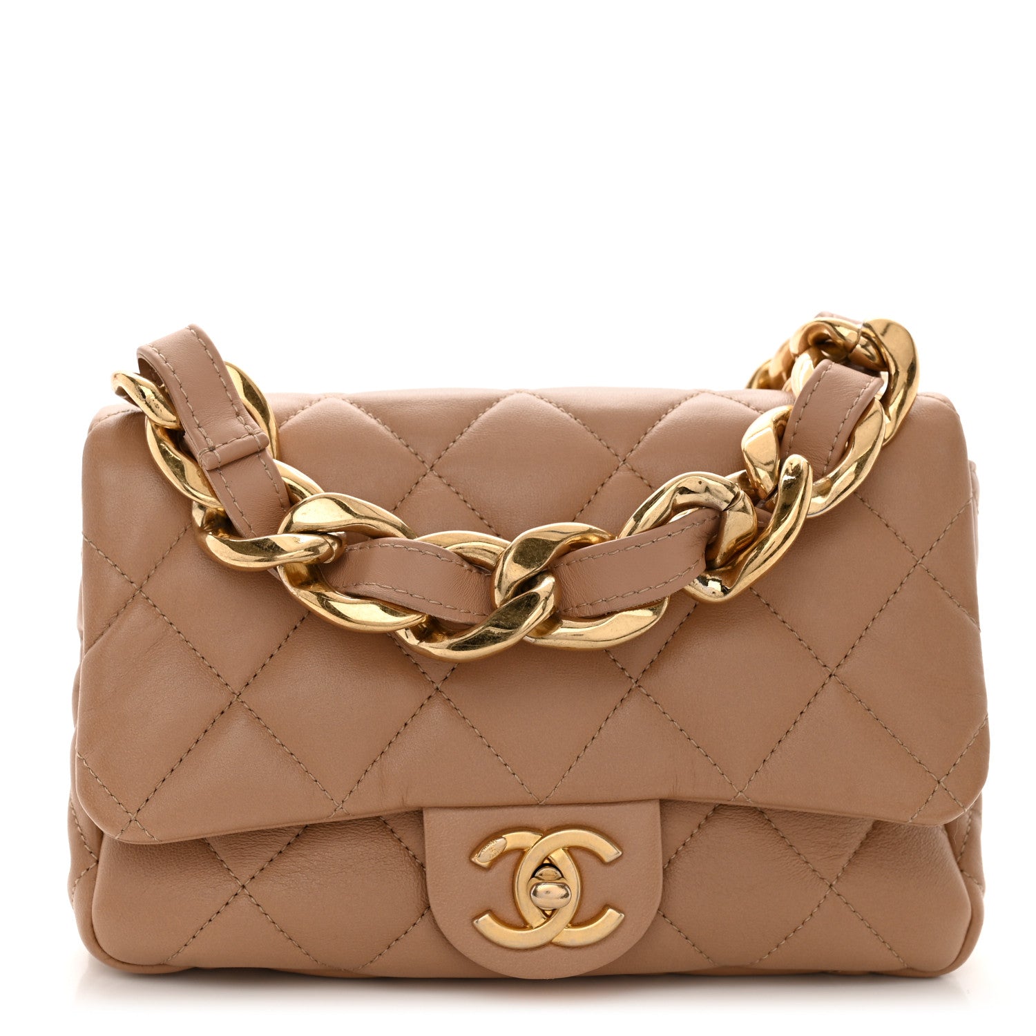 Chanel Lambskin Quilted Small CC Funky Town Flap Beige 1 of 10