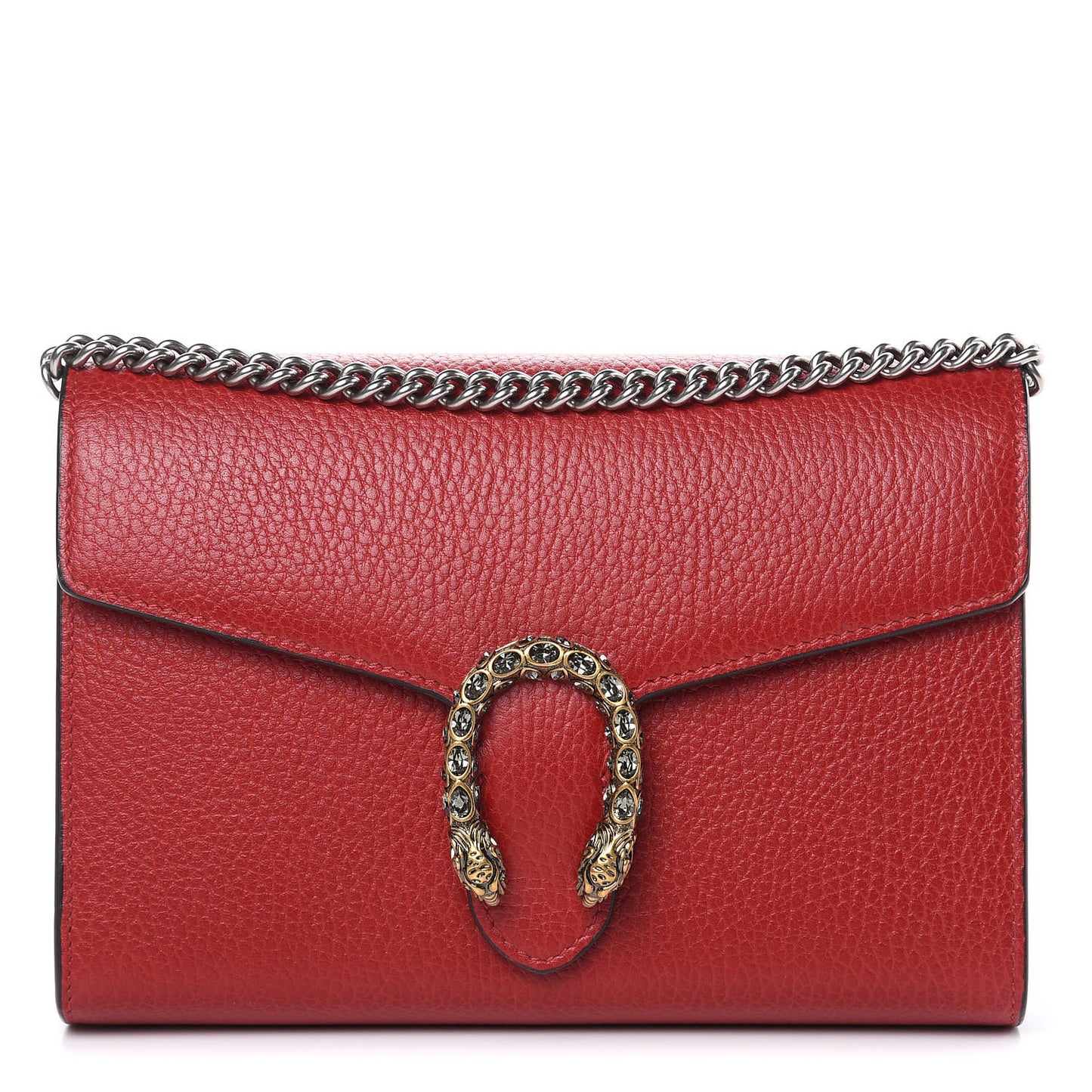 Calfskin Mini Dionysus Chain Wallet Hibiscus Red