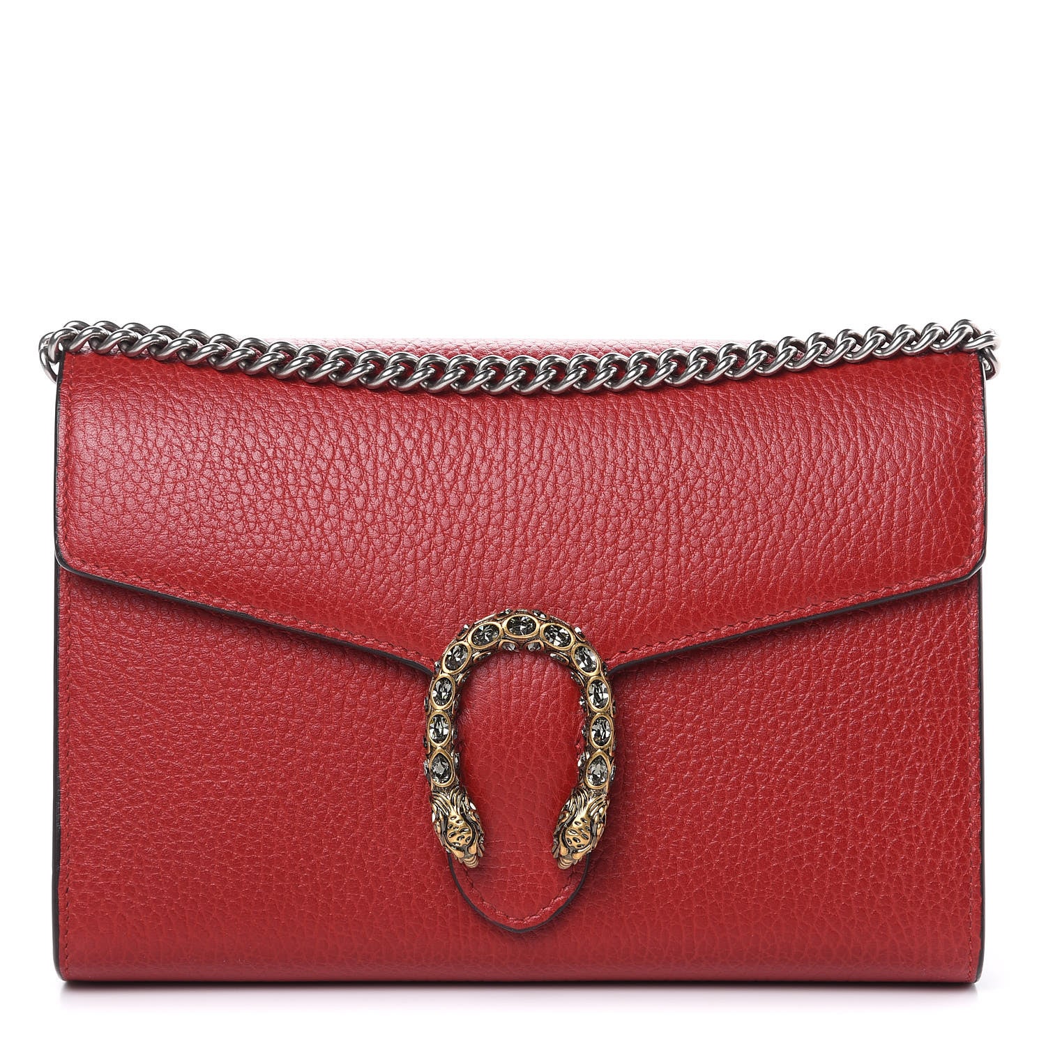 Gucci Calfskin Mini Dionysus Chain Wallet Hibiscus Red 1 of 10