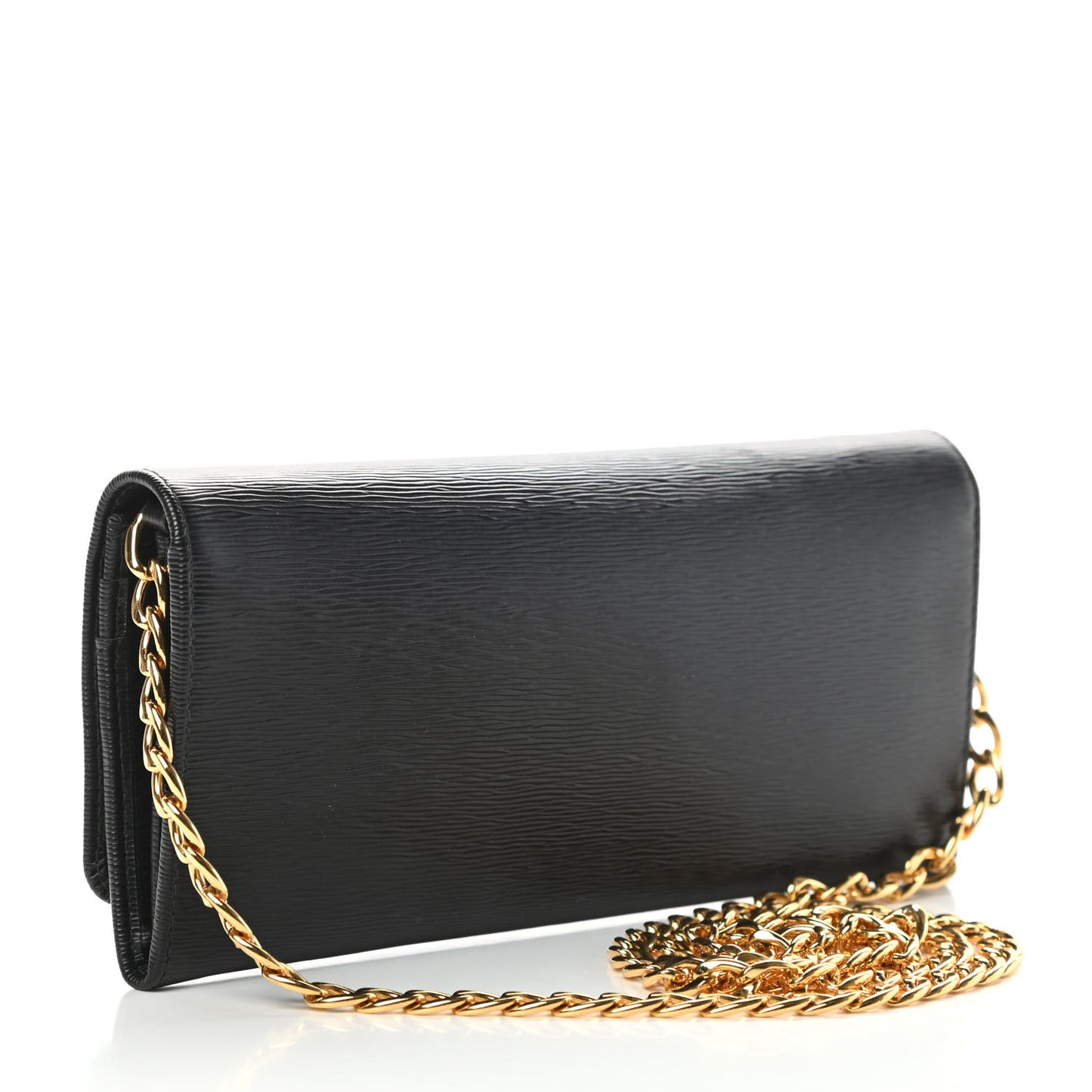 Vitello Move Metal Oro Chain Wallet Black