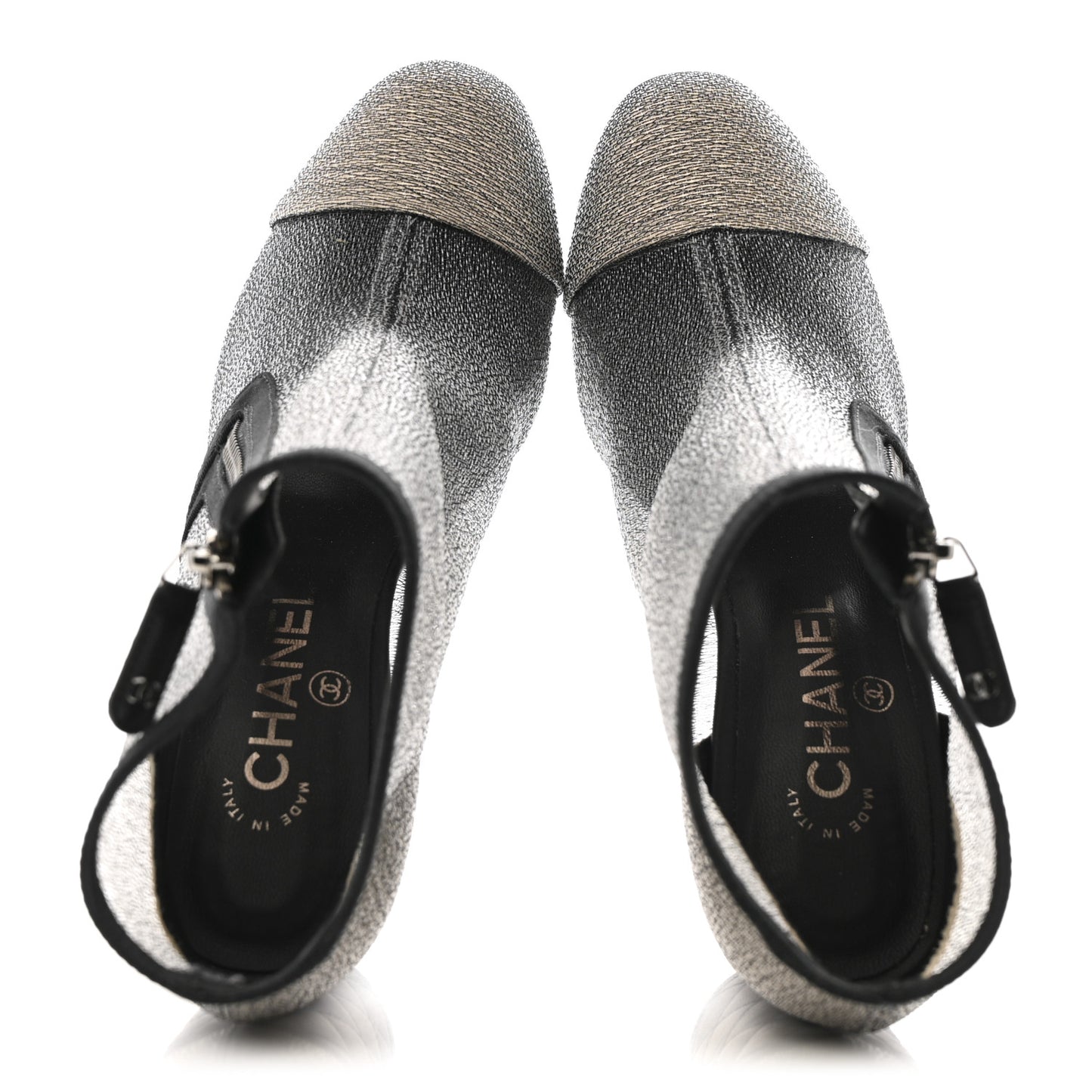 Mesh Grosgrain Cap Toe Short Boots 37.5 Beige Black