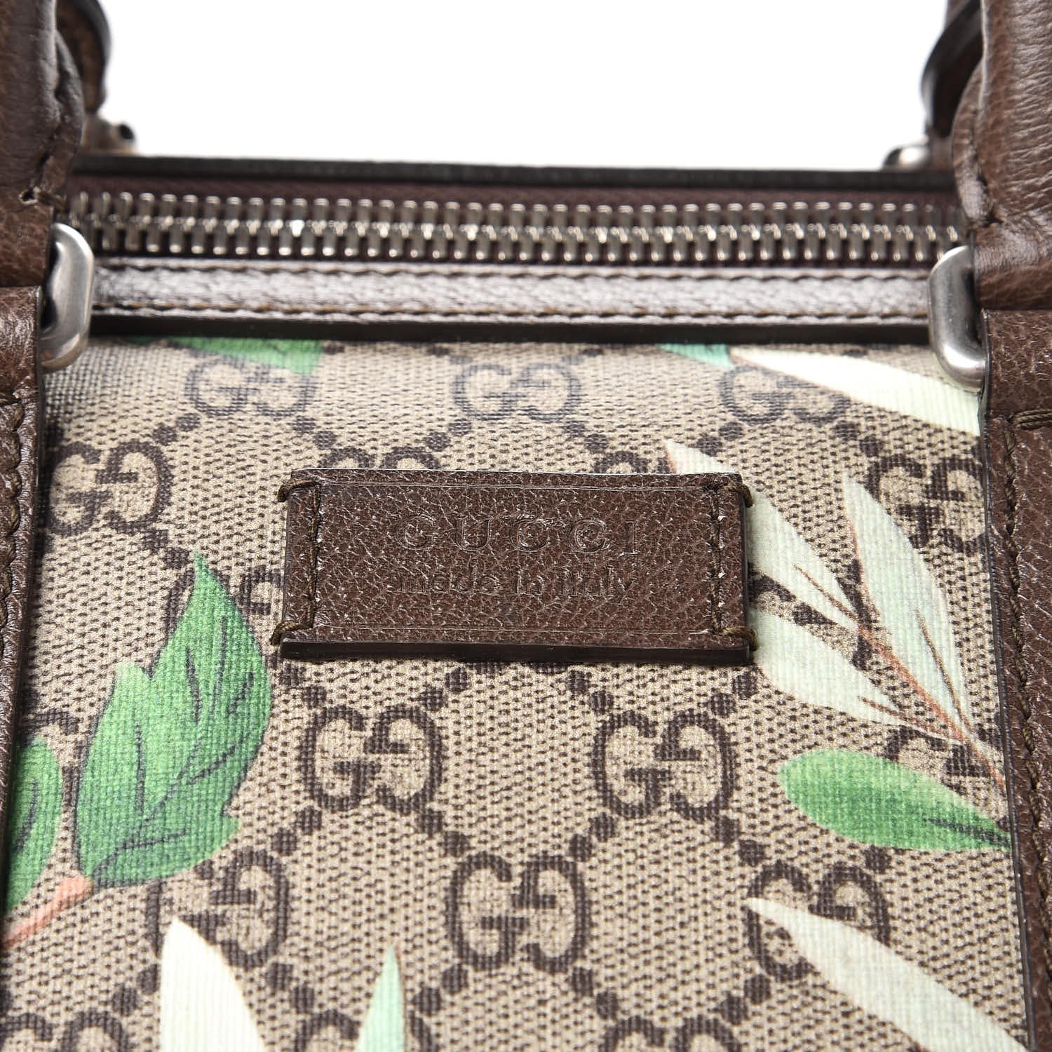 Gucci GG Supreme Monogram Tian Web Medium Duffle Beige Multicolor New Acero 8 of 8