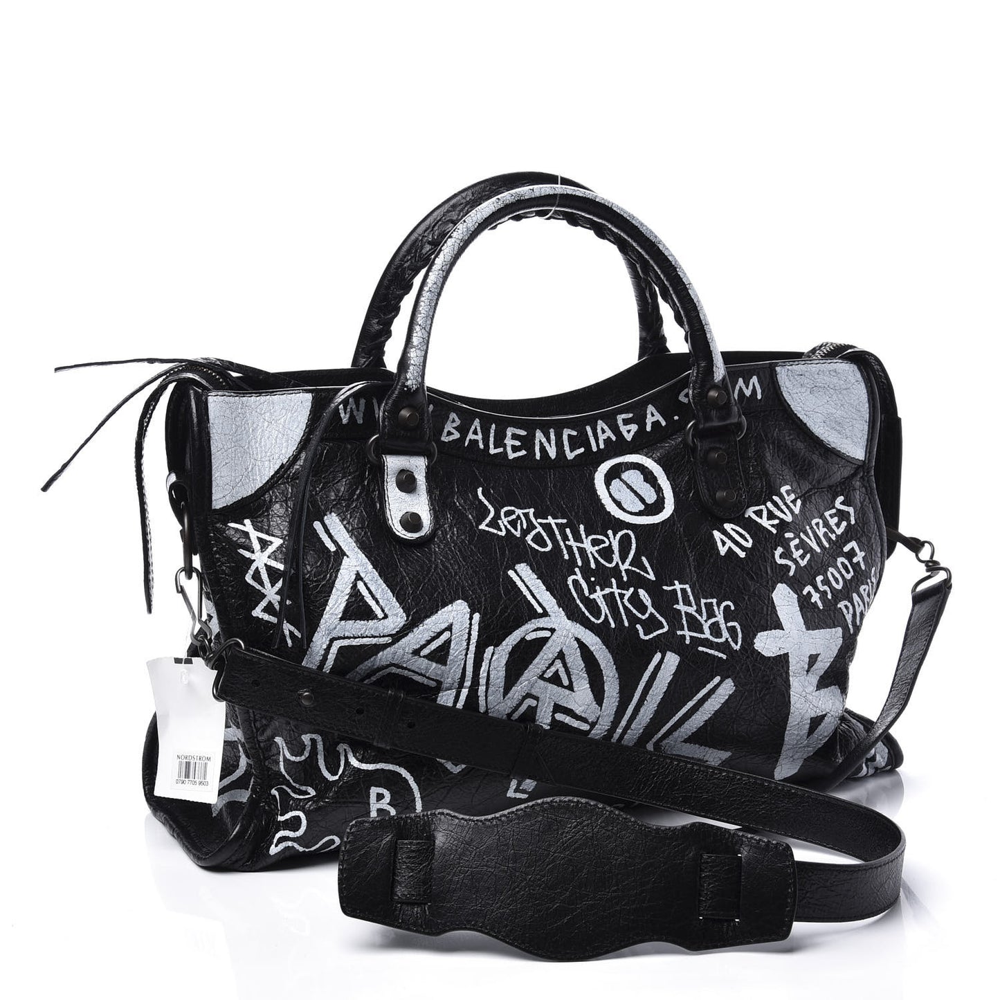 Agneau Arena Graffiti All Over Classic Hardware City Black White