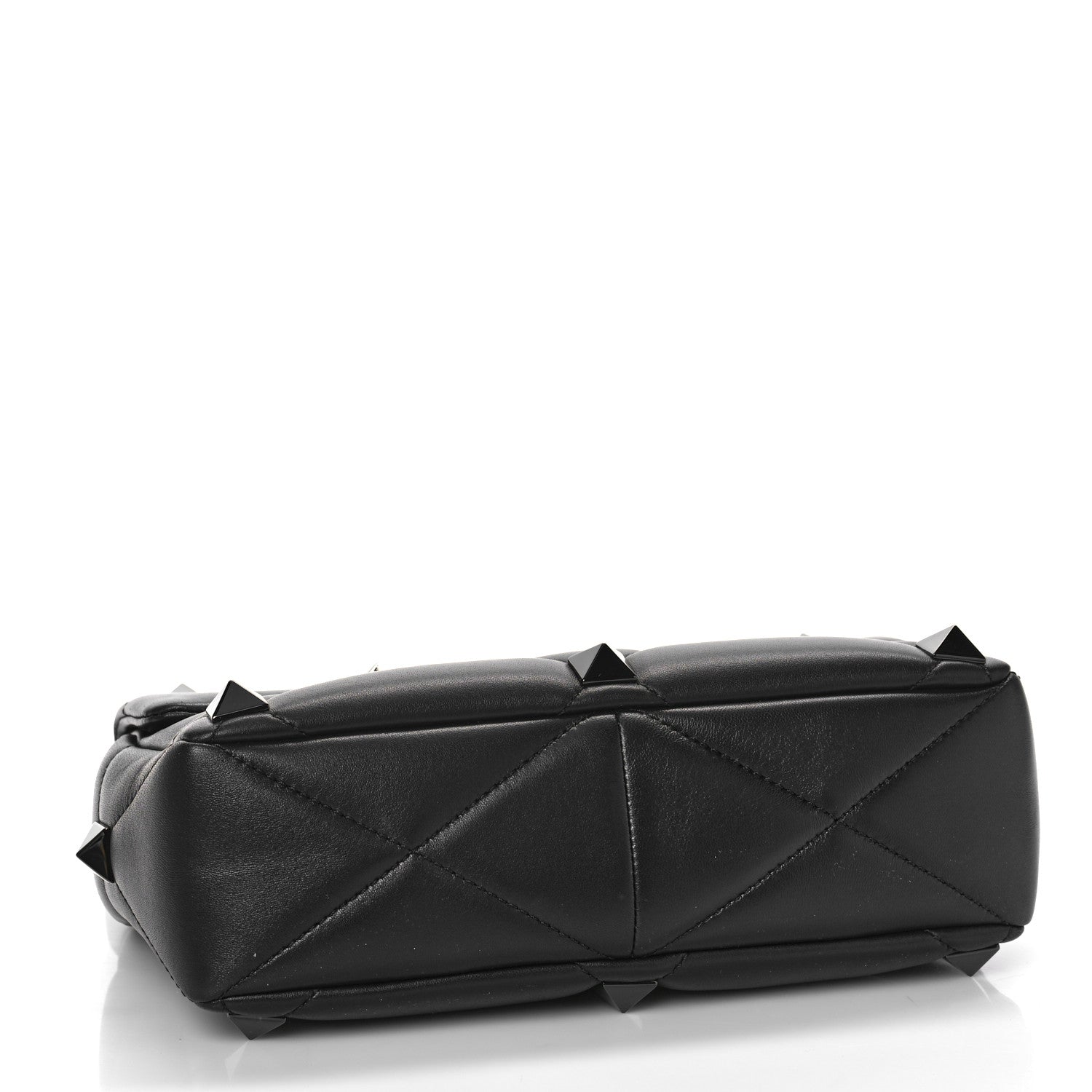 Valentino Garavani Nappa Monochrome Large Roman Stud Shoulder Bag Black 4 of 8