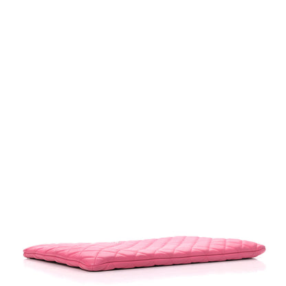 Chanel Lambskin Quilted Large Cosmetic Case Dark Pink 3 of 4