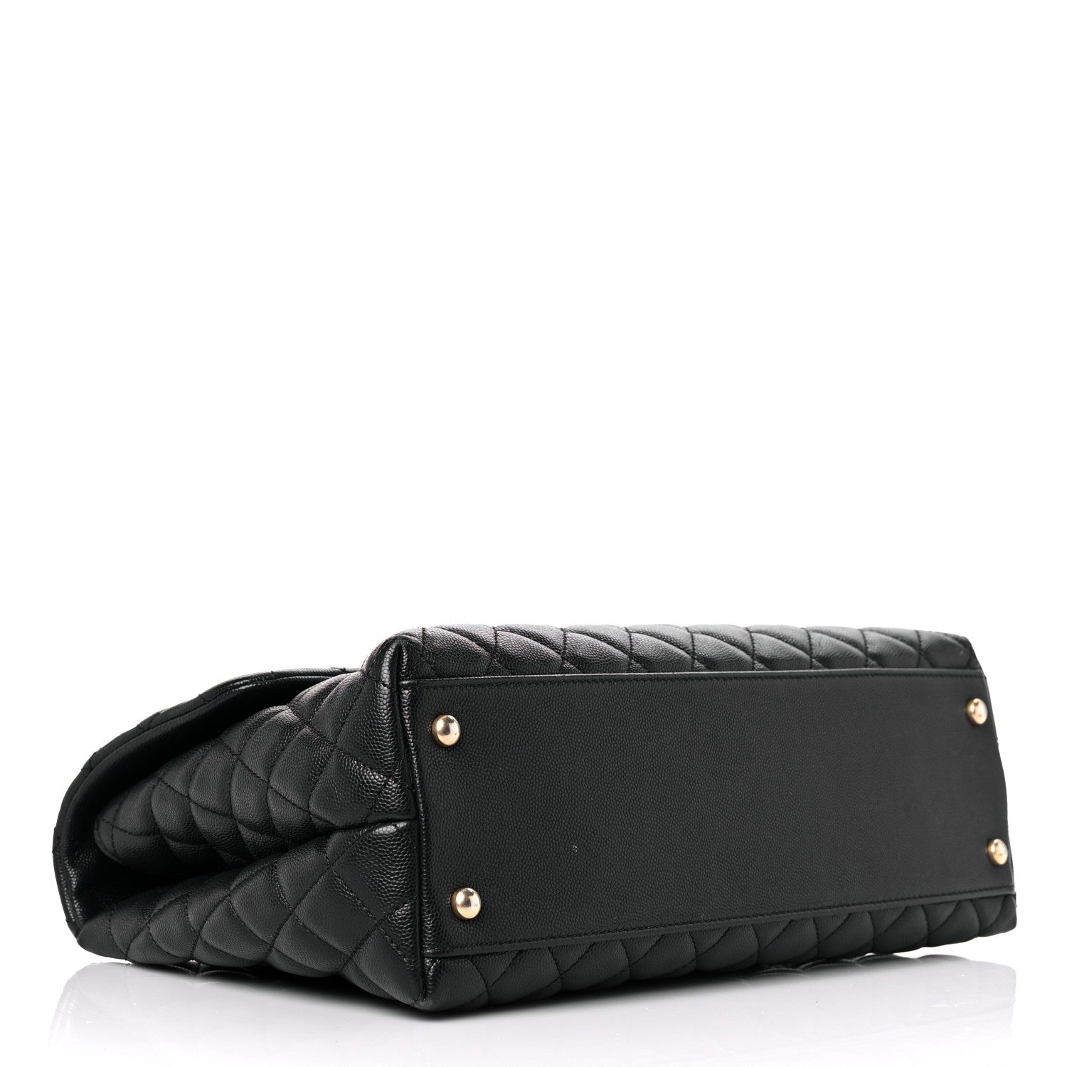 Chanel Caviar Lizard Quilted Medium Coco Handle Flap Black 4 of 16