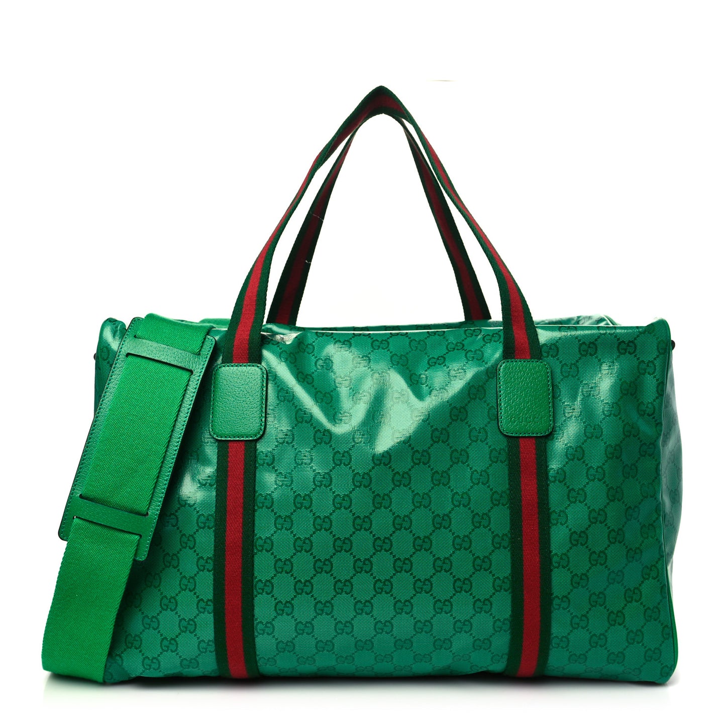 Crystal Monogram Web Large Carry On Duffle Bag Green