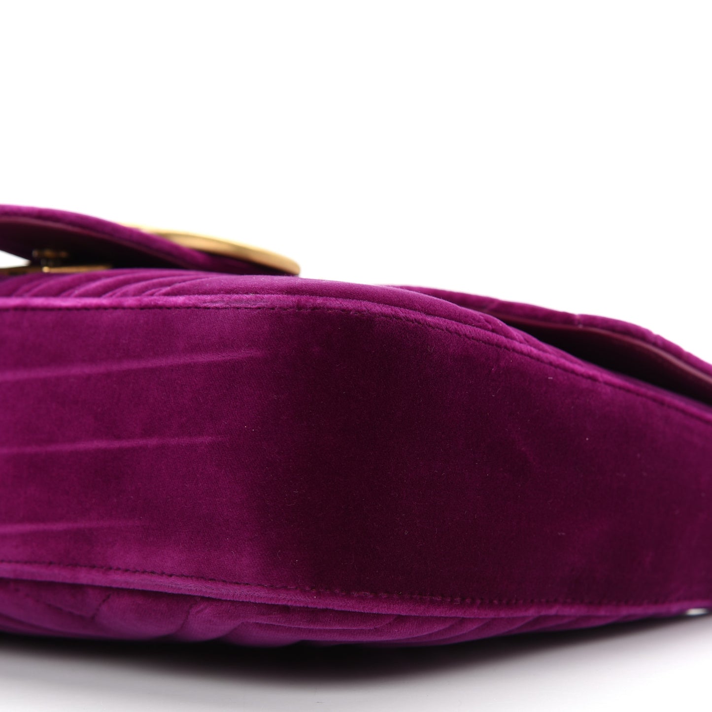Velvet Matelasse Medium GG Marmont Shoulder Bag Fuchsia Violet Cyclamen