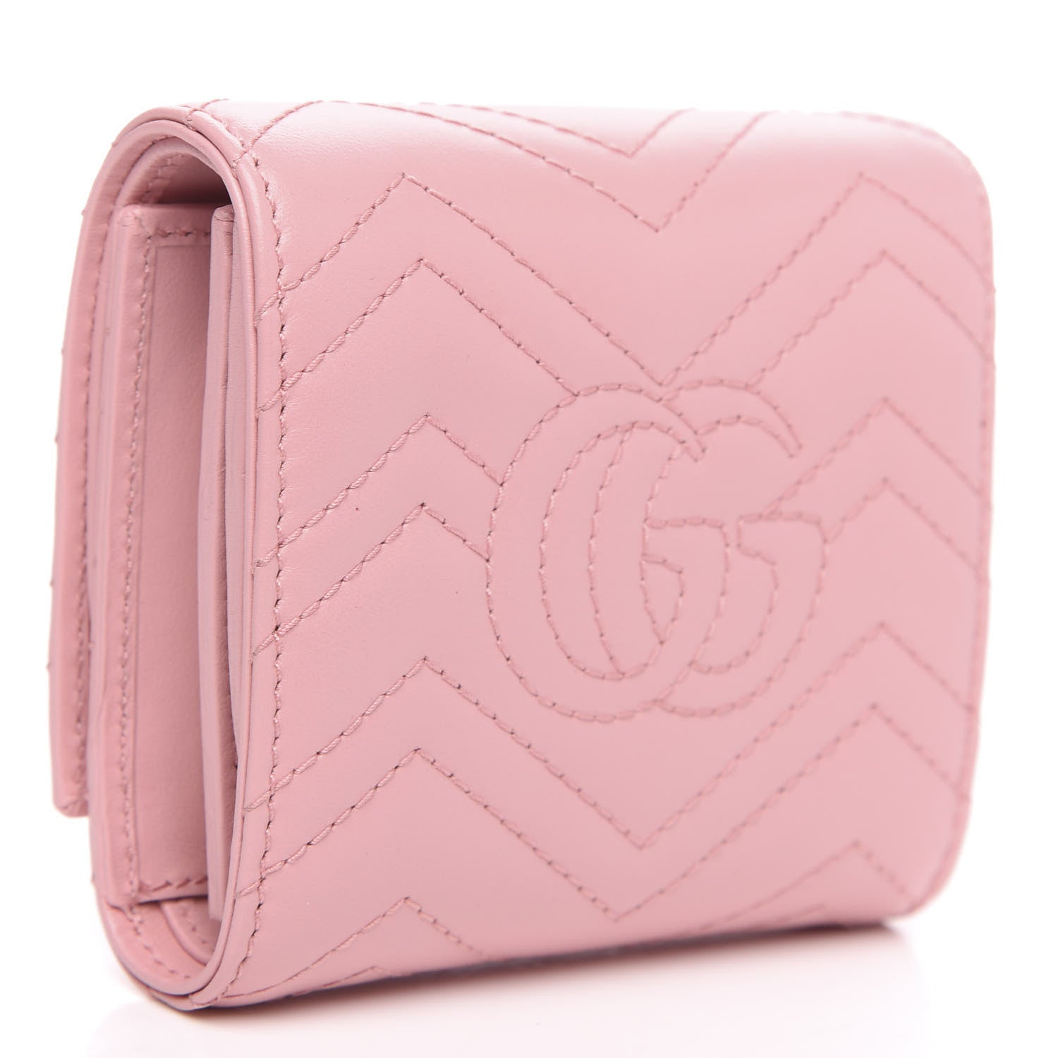 Gucci Calfskin Matelasse GG Marmont Medium Wallet Wild Rose 3 of 7