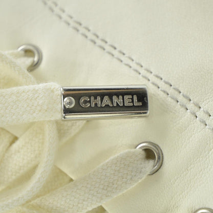 Chanel Leather Patent Cap Toe CC Sneakers 42 8 of 8