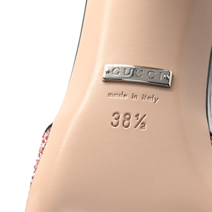 Gucci Calfskin Glitter Double G 55mm Slingback Pumps 38.5 Black Pink Glitter 7 of 9