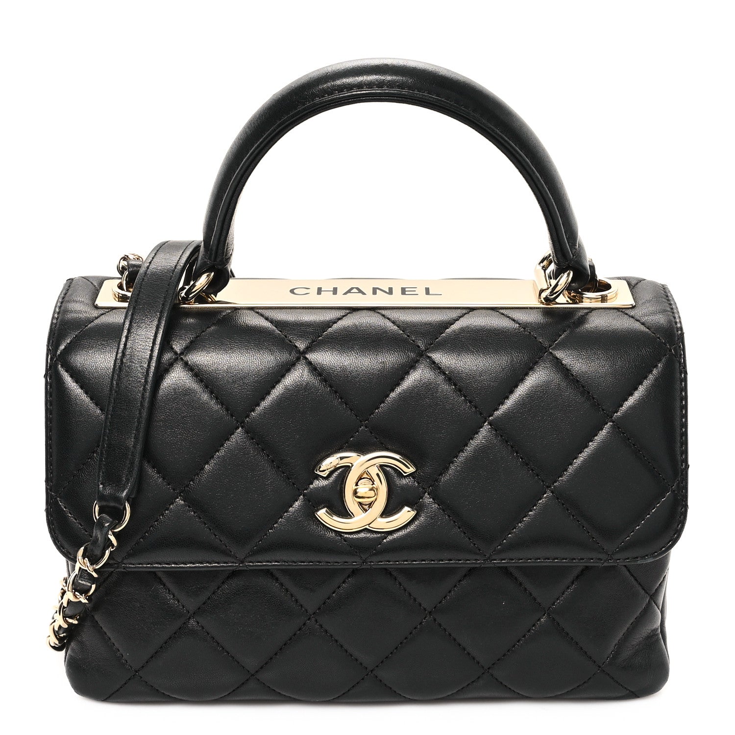 Chanel Lambskin Quilted Small Trendy CC Dual Handle Flap Bag Black 1 of 11