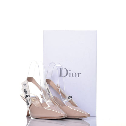 Christian Dior Patent Ribbon J'Adior Slingback 65mm Pumps 37.5 Nude 9 of 12
