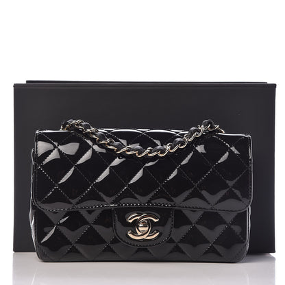 Chanel Patent Calfskin Quilted Mini Rectangular Flap Black 11 of 11