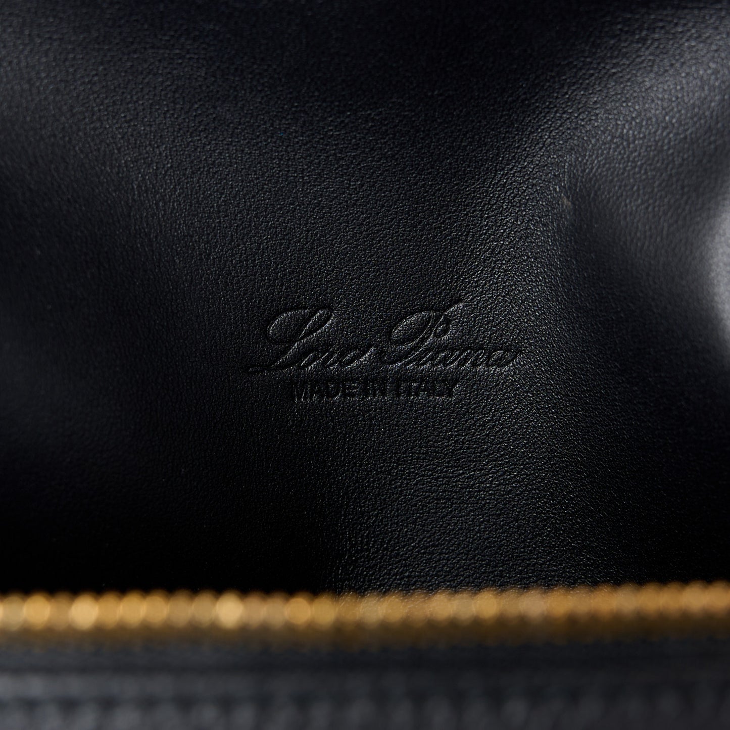 LORO PIANA Grained Calfskin L19 Extra Pocket Pouch Black