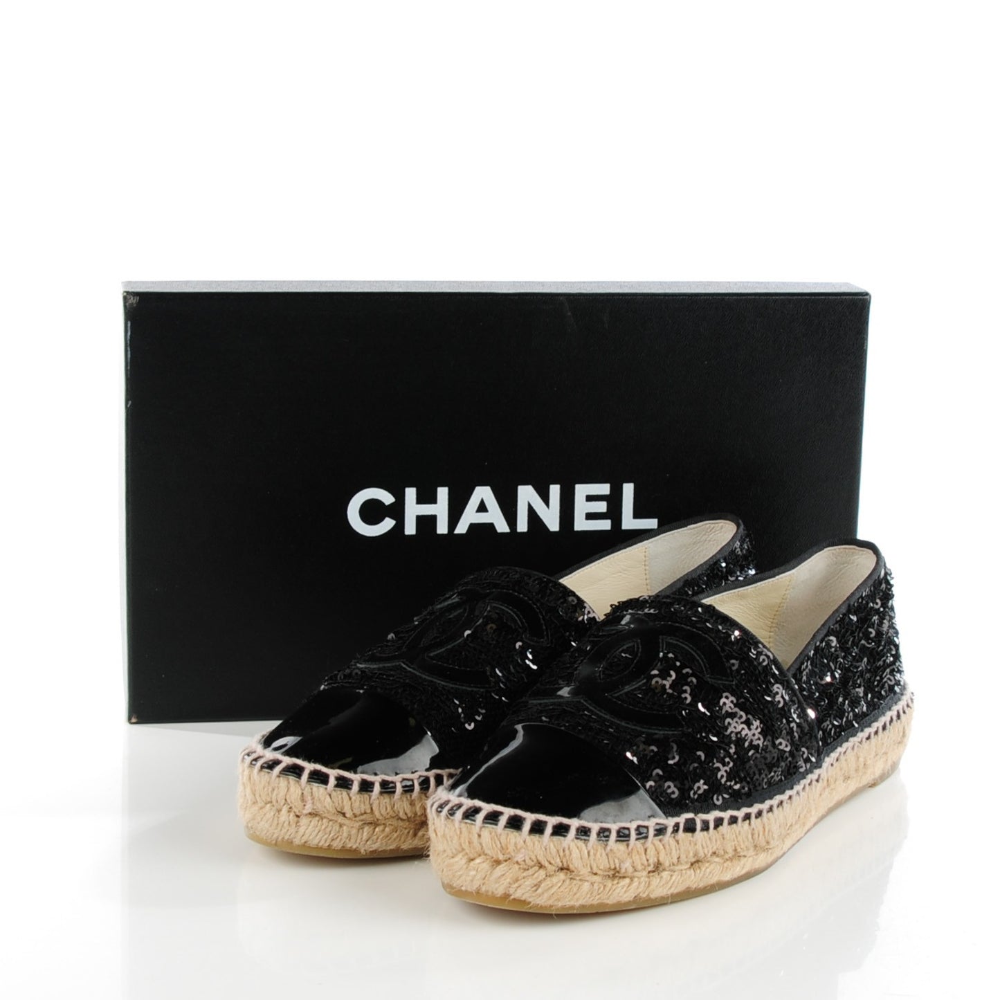 Patent Sequin CC Espadrilles 37 Black