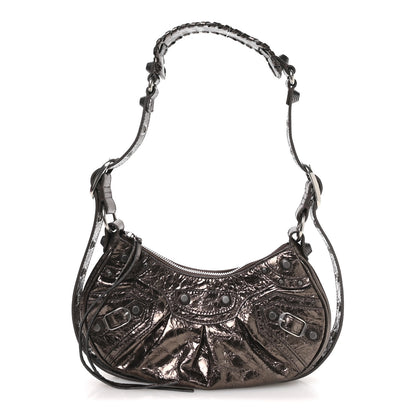 Balenciaga Metallic Agneau Arena Le Cagole Shoulder Bag XS  Dark Bronze 1 of 10