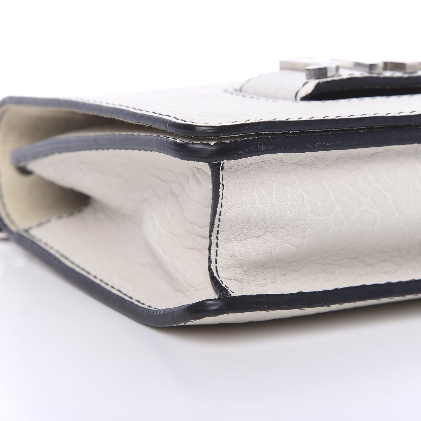 Canyon Grained Lambskin J'Adior Chain Flap Bag Off White